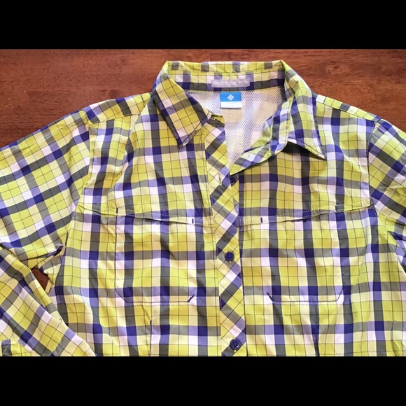 Women’s blue & yellow ~COLUMBIA shirt/ size M - Picture 2 of 8
